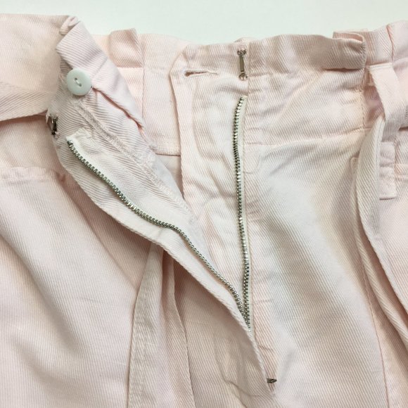 NWT A.L.C Pink Italian Linen Blend Belted High Waist Tapered Leg Soft Jeans - Picture 4 of 12